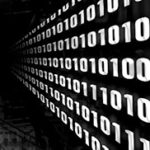 Data - Screen with zeros and ones.
