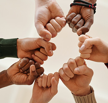 Fists connecting