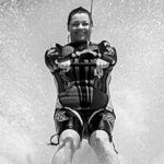 Karen Waterskiing barefoot