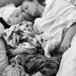 Mom and son sleeping
