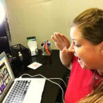 Teacher with online class