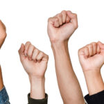 Fists in the air