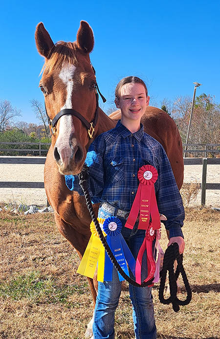 Amelia with her horse