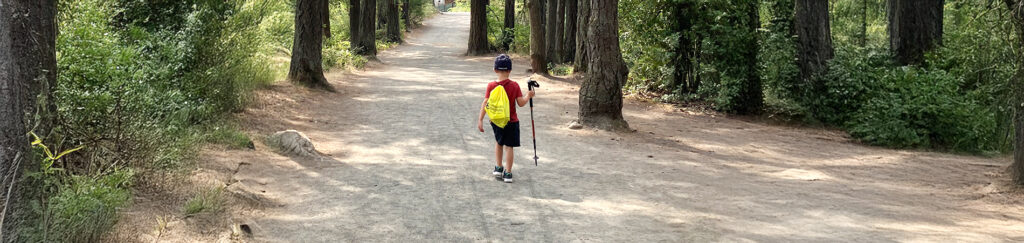 boy hiking