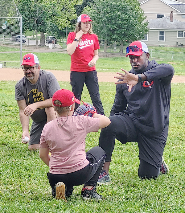 Teaching how to catch a baseball