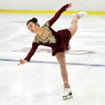 Young girl ice skating