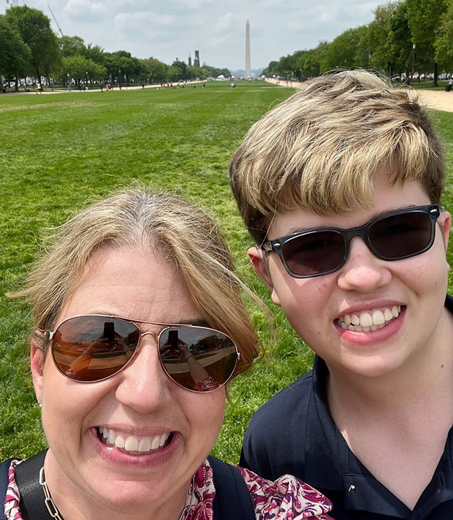 Mom and son in DC