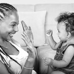 Mom and baby playing