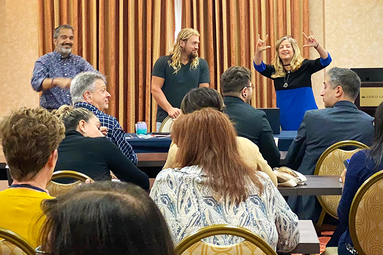 Leeanne, Dane and Henri presenting