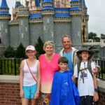 Family posing in Disney World
