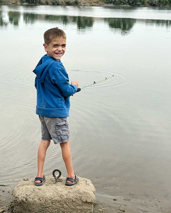Boy fishing