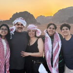 Family photo in Jordanian desert